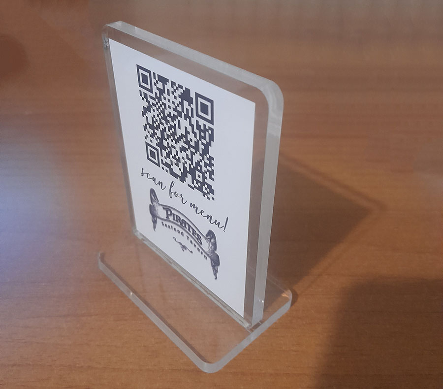 Stand plexiglass QR ή NFC